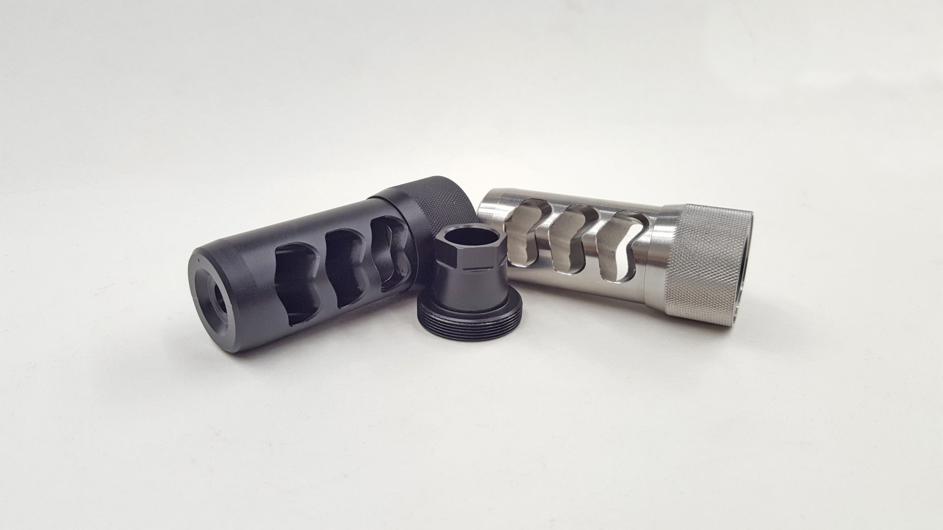 Black Anodized 458 Muzzle Brake 58x32 Tpi Sound Sleeve Mb Nb 458 Muzzle Brake Nitride Black Finish 58 X 32 Threads For 458 Socom